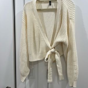 H&M cream wrap sweater